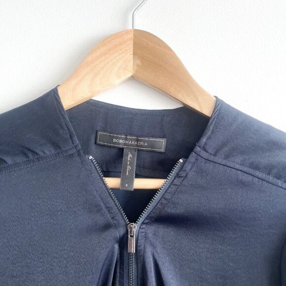 BcbgmaxAzria Klee Shirt Dress Darkmidnit Blue Women's S Front Zip - Picture 5 of 10